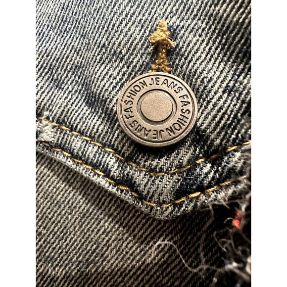 Saachi – Mixed Media Denim Knit Cardigan – Blue/Charcoal – One Size - Picture 5 of 5